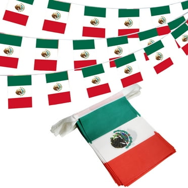 25 Pack Mexico Flags Small Mini Mexican Flag Handheld Stick Flags with Sp.....